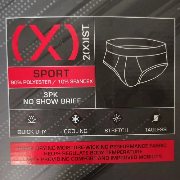 2xist Sport No Show Briefs 3-Pack - Navy Blue and Blue Size 28-30 - Picture 8 of 9